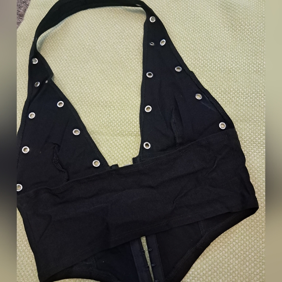 Fashion Nova Black Cropped Corset Top - Picture 6 of 7